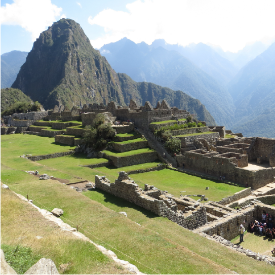 Machu Picchu panoramic view, ancient Inca citadel in Cusco Peru